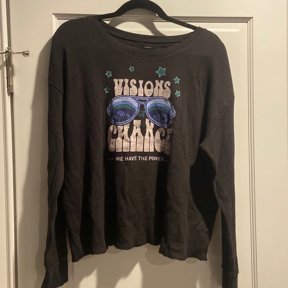 Anthropologie Tops - Dark grey long sleeve graphic shirt